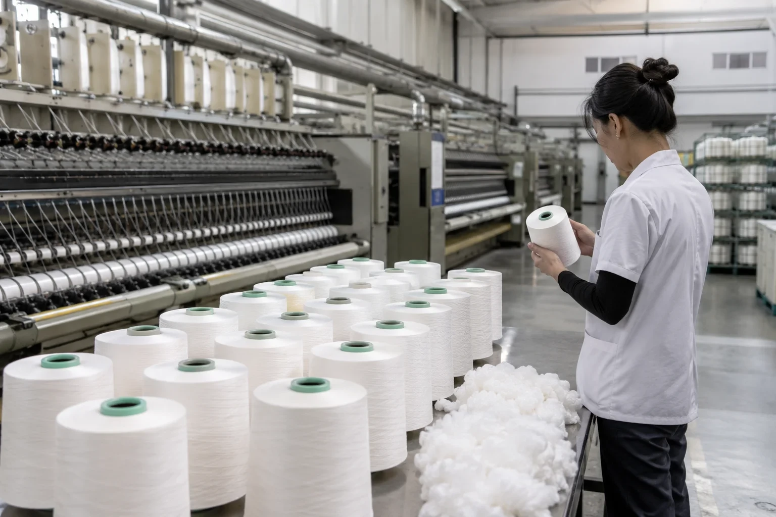 Recycled polyester yarn factory production and quality inspection